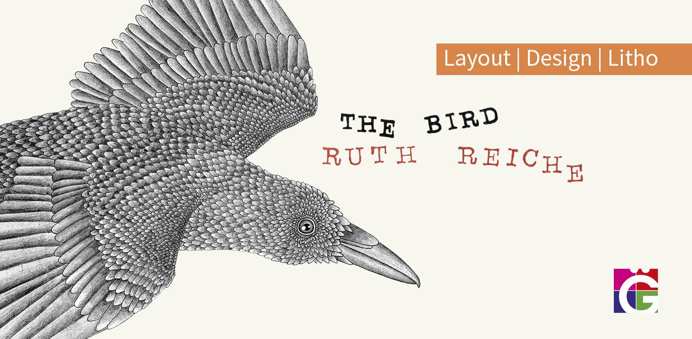 Deutsch: Buchcover von „The Bird" von Ruth Reiche mit detaillierter Vogelillustration. Layout, Design und Litho von SchwabScantechnik. English: Book cover of "The Bird" by Ruth Reiche featuring a detailed bird illustration. Layout, Design and Litho by SchwabScantechnik.