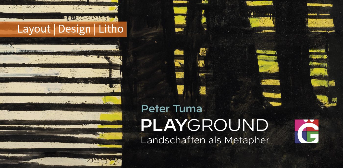 Deutsch: Buchcover „Playground. Landschaften als Metapher“ von Peter Tuma, veröffentlicht im Göttinger Verlag der Kunst. Layout, Design und Litho von SchwabScantechnik. English: Book cover "Playground. Landschaften als Metapher" by Peter Tuma, published by Göttinger Verlag der Kunst. Layout, Design and Litho by SchwabScantechnik.
